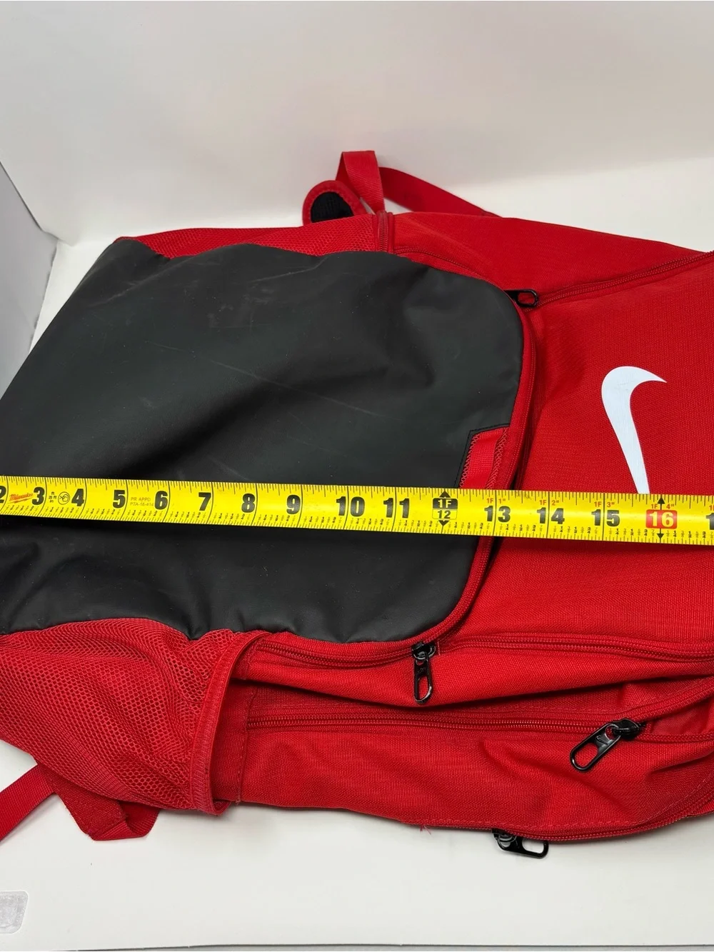 Nike Red Black Swoosh Backpack Athletic Sports School Gear Bookbag
